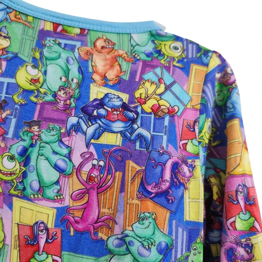 MONSTERS INC Size 12-18M Bamboo‎ Pajama Set Long Sleeve Pants Blue Soft Unisex
